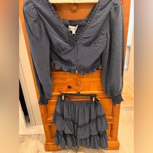 NWT Wildfox tiered ruffle skirt and matching crop top